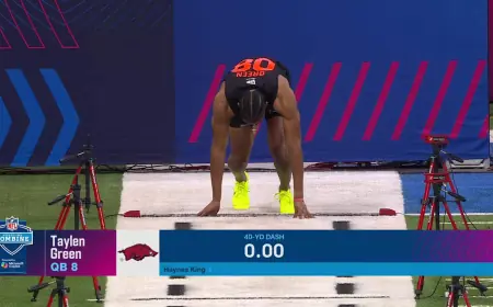 Taylen Green Runs 4.36-Second 40-Yard Dash at 2026 Combine