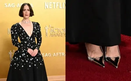 Sarah Paulson Brings Metallic Paris Texas Slingbacks and a French-Girl Bob to the Actor Awards