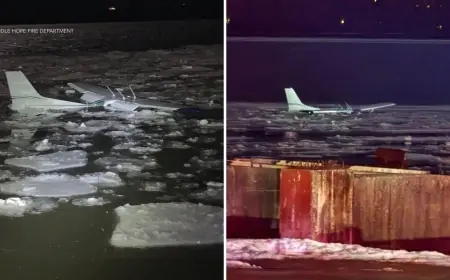 Plane Crash Hudson River: Cessna 172 Makes Emergency Ice Landing Near Newburgh, Two Rescued