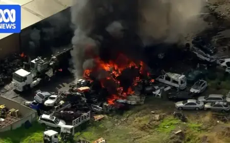 Industrial Fire Ignites in Geelong’s North from Exploding Gas Bottles