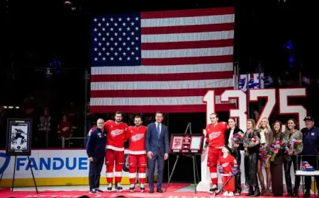 Red Wings Honor Patrick Kane for Breaking Modano’s U.S. Points Record