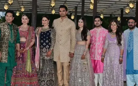 Tendulkar Family Dazzles in Ethnic Attire at Arjun-Saaniya Pre-Wedding Bash