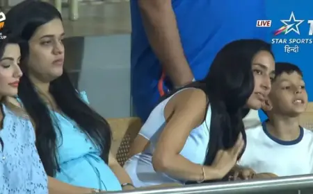 Hardik Pandya’s Son Agastya and Maheika Sharma Cheer During IND vs ENG T20 WC26 Semi-Final