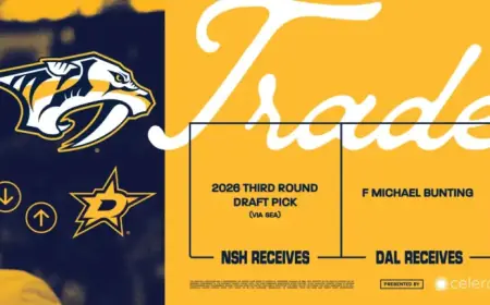 Predators Secure 2026 NHL Draft Third-Round Pick from Dallas