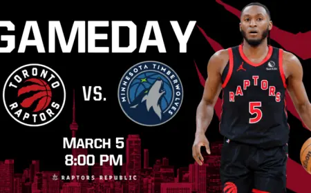 Raptors Face Timberwolves Showdown on March 5th