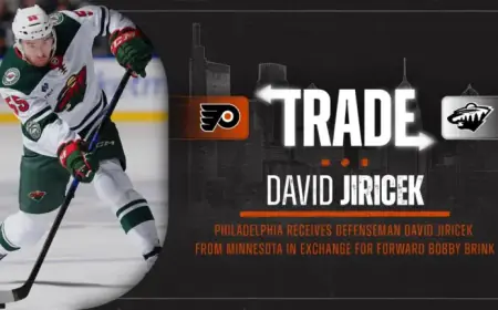 Flyers Trade Bobby Brink to Minnesota for Defenseman David Jiricek