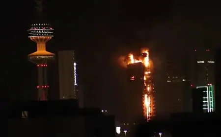 Residents and Government Workers Exposed as Kuwait City Tower Is Engulfed by Fire