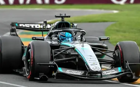 Antonelli takes second as Russell wins Australian GP in Mercedes 1-2