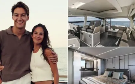 George Russell Girlfriend Carmen Montero Mundt Confirmed; Monaco Home and £2.2m Yacht
