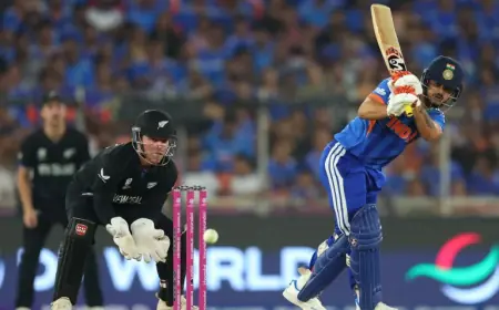 India’s Massive Total Forces New Zealand to Chase in World Cup T20 Final