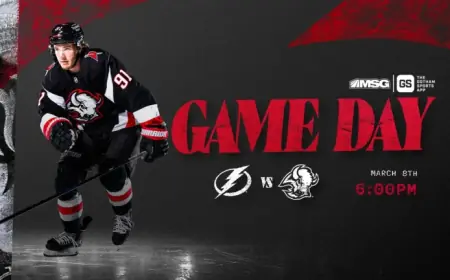 Sabres and Lightning Fight for First Place in Lightning Vs Sabres Sunday
