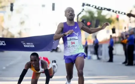 Nathan Martin’s photo-finish LA Marathon win triggers new heat safety option