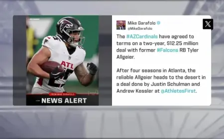 Tyler Allgeier Signs Two-Year, $12.25 Million Deal with Arizona Cardinals