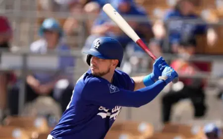 Kyle Tucker back in Dodgers camp after new son, checks into spring lineup