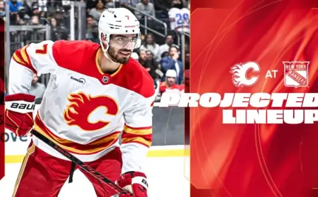 Projected Lineup Sets Tone for Flames Vs Rangers at Madison Square Garden