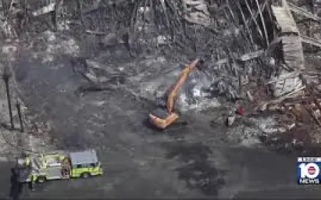 Miami firefighters battle massive warehouse blaze as residents ordered indoors