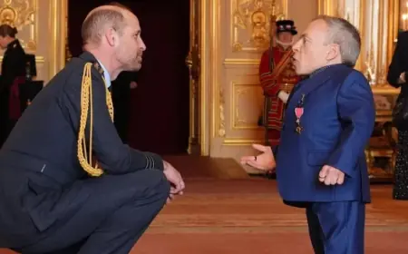 Warwick Davis Receives OBE from Prince William at Windsor Castle Ceremony