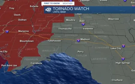 Tallahassee Weather: Tornado watch signals a stormy morning timeline