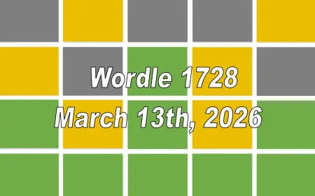 Wordle Today Answer — Friday, March 13, 2026 Today's Wordle answer for puzzle No. 1,728