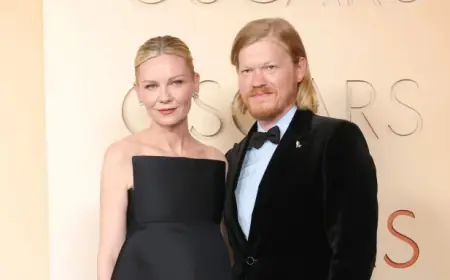 Jesse Plemons and Kirsten Dunst Look Elegant in Coordinating Black Looks at the 2026 Oscars