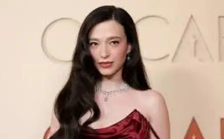 Mikey Madison Returns to the 2026 Oscars Red Carpet in a Deep Red Look