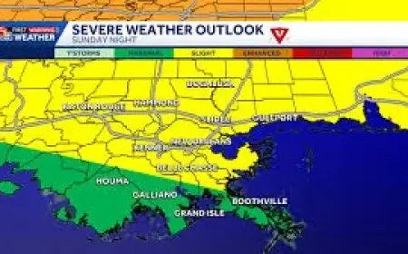 New Orleans Weather: Severe Storms and Damaging Winds Possible Late Sunday Into Monday