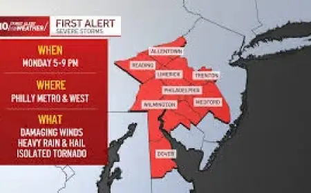 Weather Philadelphia: Heavy Rain, Damaging Winds and Tornado Potential Forecast for Monday