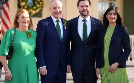 Michael Martin Meets JD Vance in Washington, Sparks Affirmation of US–Ireland Ties