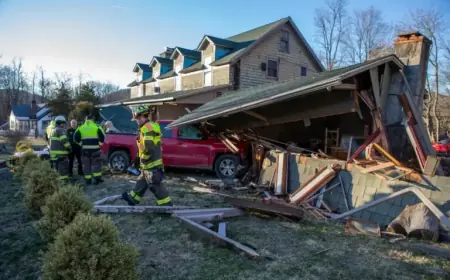 Pickup Truck Damages Property on Route 9D