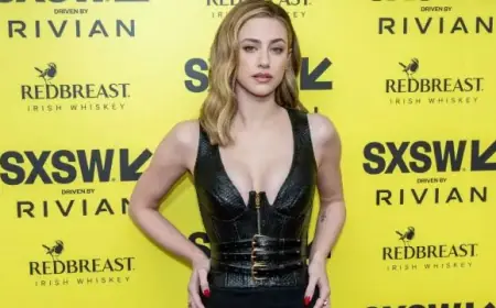 Lili Reinhart Dazzles in Elisabetta Franchi Gown with Bold High Slit