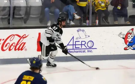 Merrimack Upsets Top-Seeded Men’s Hockey 3-2 in Overtime Quarterfinals