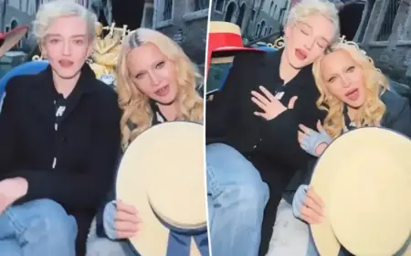 Madonna and Julia Garner Reunite in Venice After Biopic Shelved