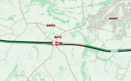 M65 Hoghton Junction Closed After Six-Vehicle Collision