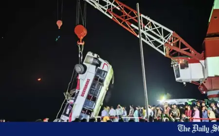 Tragic Bus Plunge in Padma River: 18 Bodies Recovered