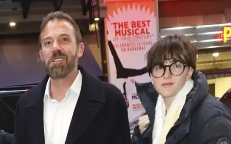 Ben Affleck Enjoys NYC Night Out with Son at Daniel Radcliffe’s Broadway Show