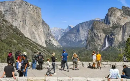 Yosemite National Park Sees Surge in Visitors Amid Warm Weather