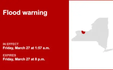 Monroe County Faces Flood Warning Amid Heavy Rain Until Friday Evening