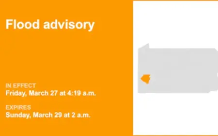 Heavy Rain Prompts Flood Advisory for Allegheny County Until 2 a.m. Sunday