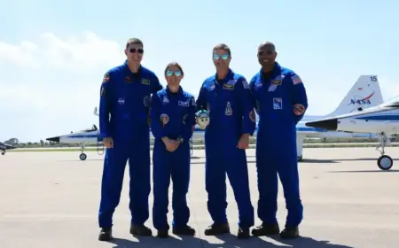 Artemis II Crew Reaches Launch Site, Unveils Moon Mascot