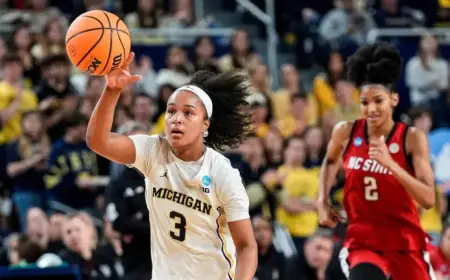 Mila Holloway Propels Michigan to Sweet 16 Amid Brother’s Alabama Legal Issues