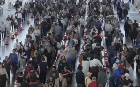 Ground Stop and Long Security Lines Frustrate Air Travelers