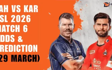 PSL 2026: LAH vs KAR Match 6 – Odds and Predictions (March 29)