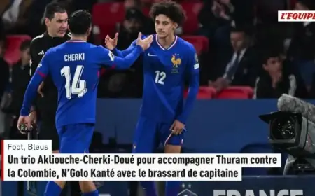 Kanté Captains France: Akliouche, Cherki, Doué Join Thuram vs. Colombia