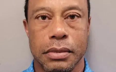 Tiger Woods’ Mugshot Unveiled After Arrest in Dramatic Car Crash