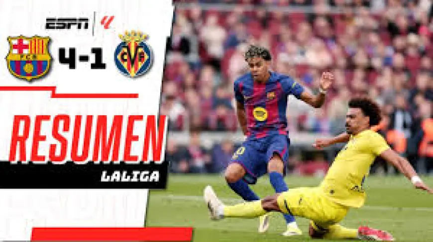 Barcelona - Villarreal: barcelona - villarreal, Yamal logra su primer triplete en triunfo 4-1 (28 de Feb., 2026)