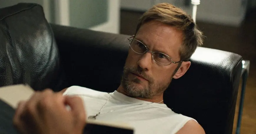 Alexander Skarsgård’s Little Glasses Draw Notice in Pillion