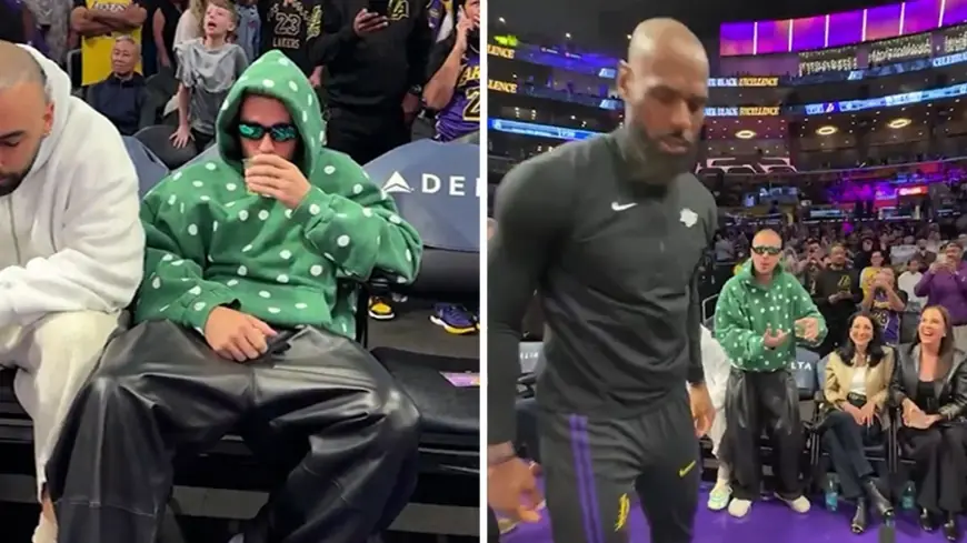 Justin Bieber All Smiles Courtside at Lakers Game Ahead of 2026 Coachella