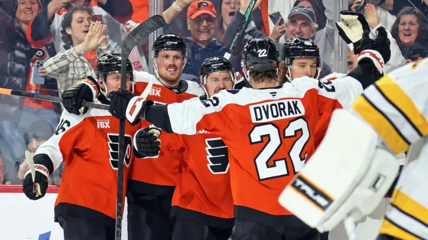 Flyers hold off Bruins, ending eight-game point streak at Xfinity Mobile Arena