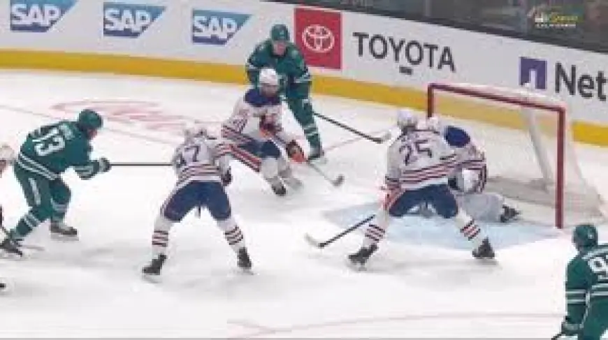 Michael Misa's power-play goal extends Sharks' early lead to 2-0 vs. Oilers