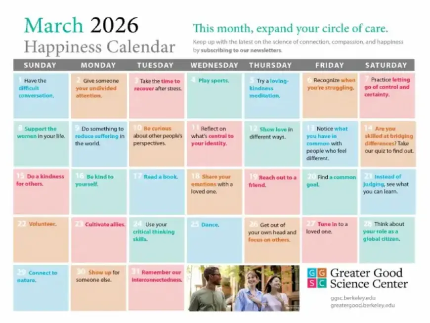 March 2026 Happiness Calendar: Boost Your Joy